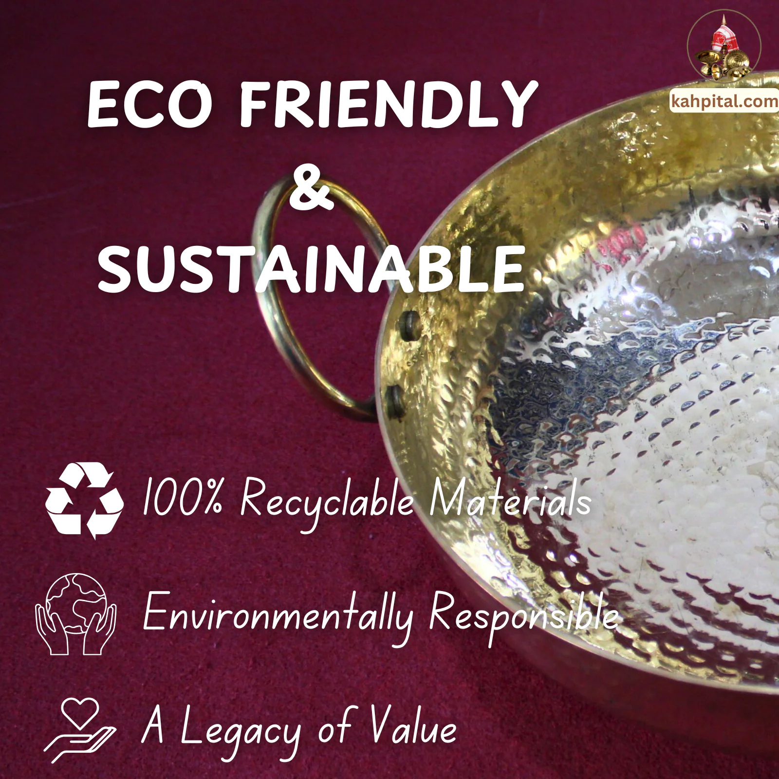 Premium Smooth Finished Brass Kadai (Brass Kadhai) for Your Kitchen