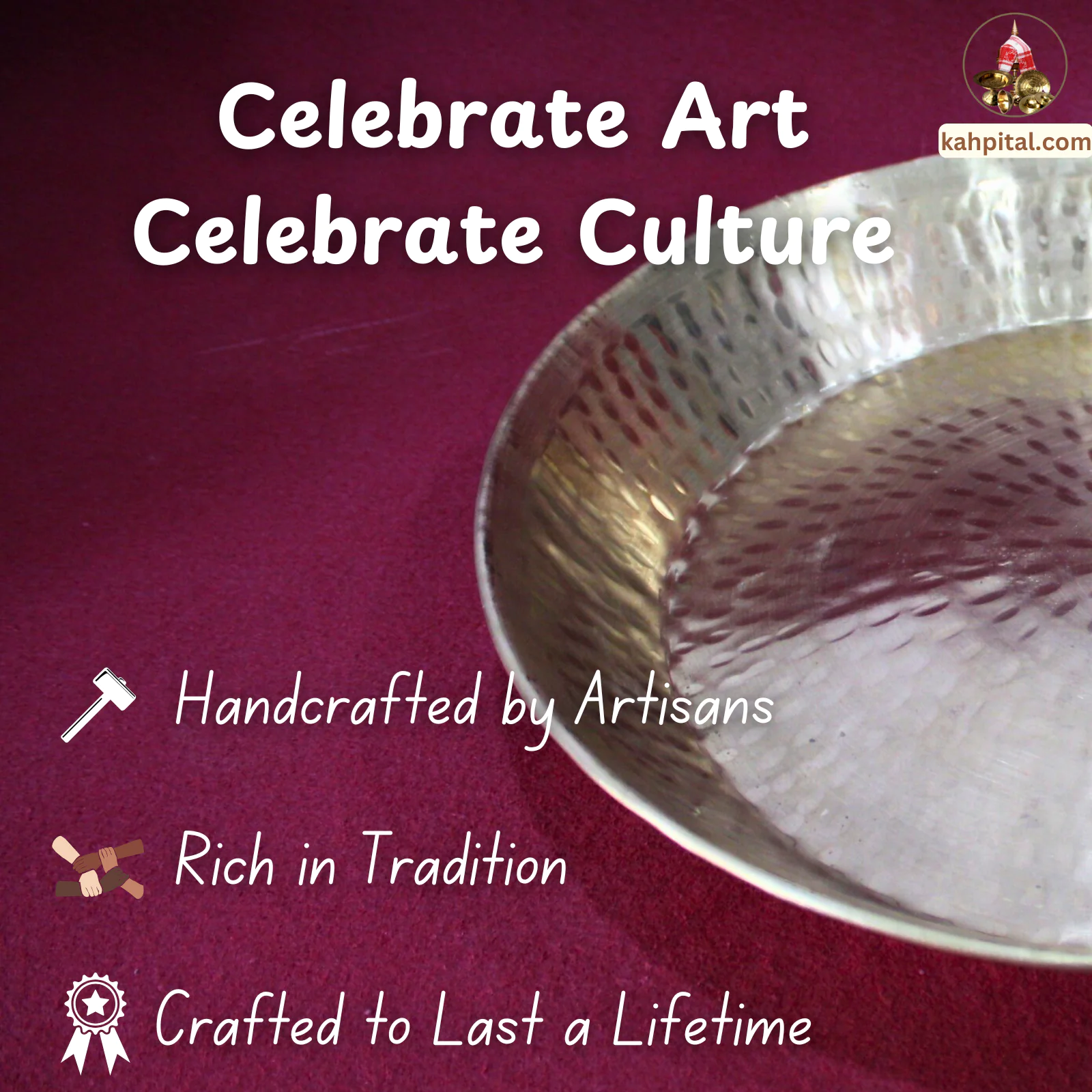 Premium Handmade Brass Parat | Traditional Dough Mixing Plate for your Kitchen, Mandir Pooja & Gifting