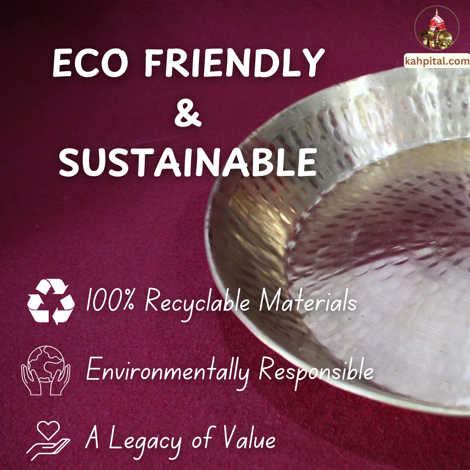 Premium Handmade Brass Parat | Traditional Dough Mixing Plate for your Kitchen, Mandir Pooja & Gifting