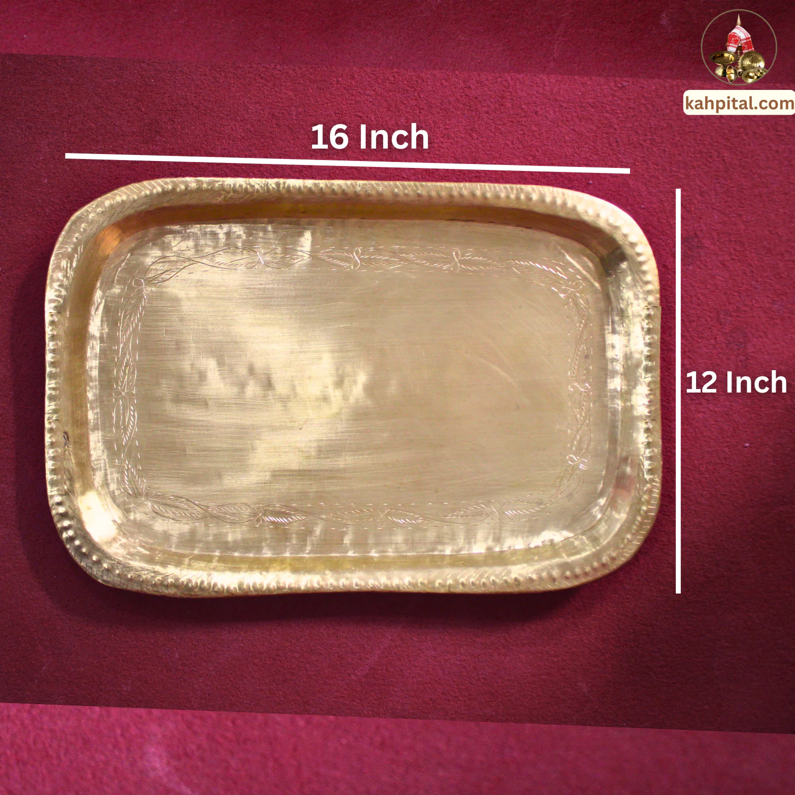 Premium Handmade Brass Tray for Serving, Gifting , Home Decor & Ritual