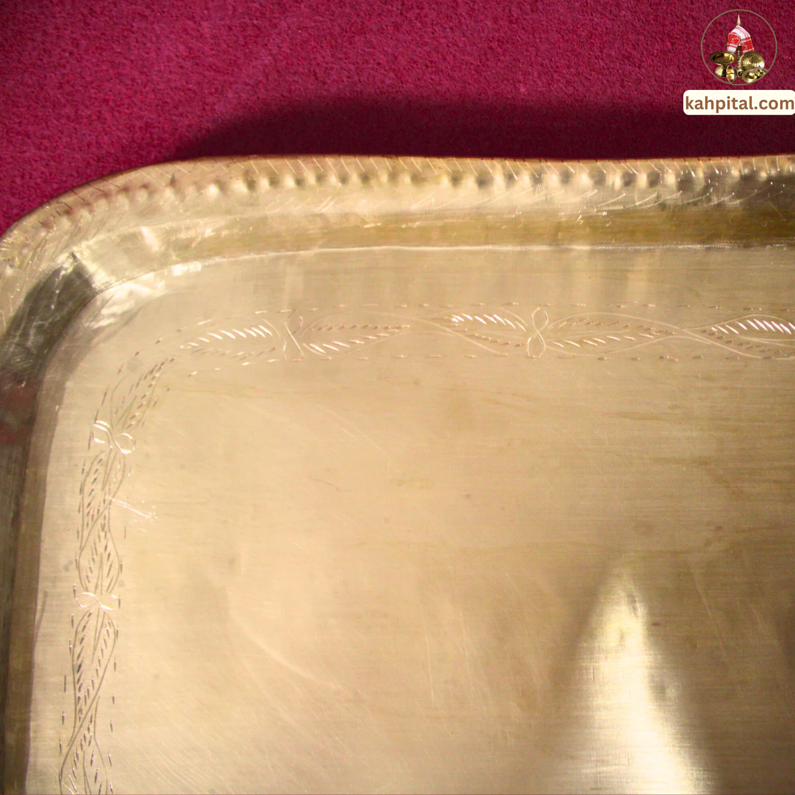 Premium Handmade Brass Tray for Serving, Gifting , Home Decor & Ritual