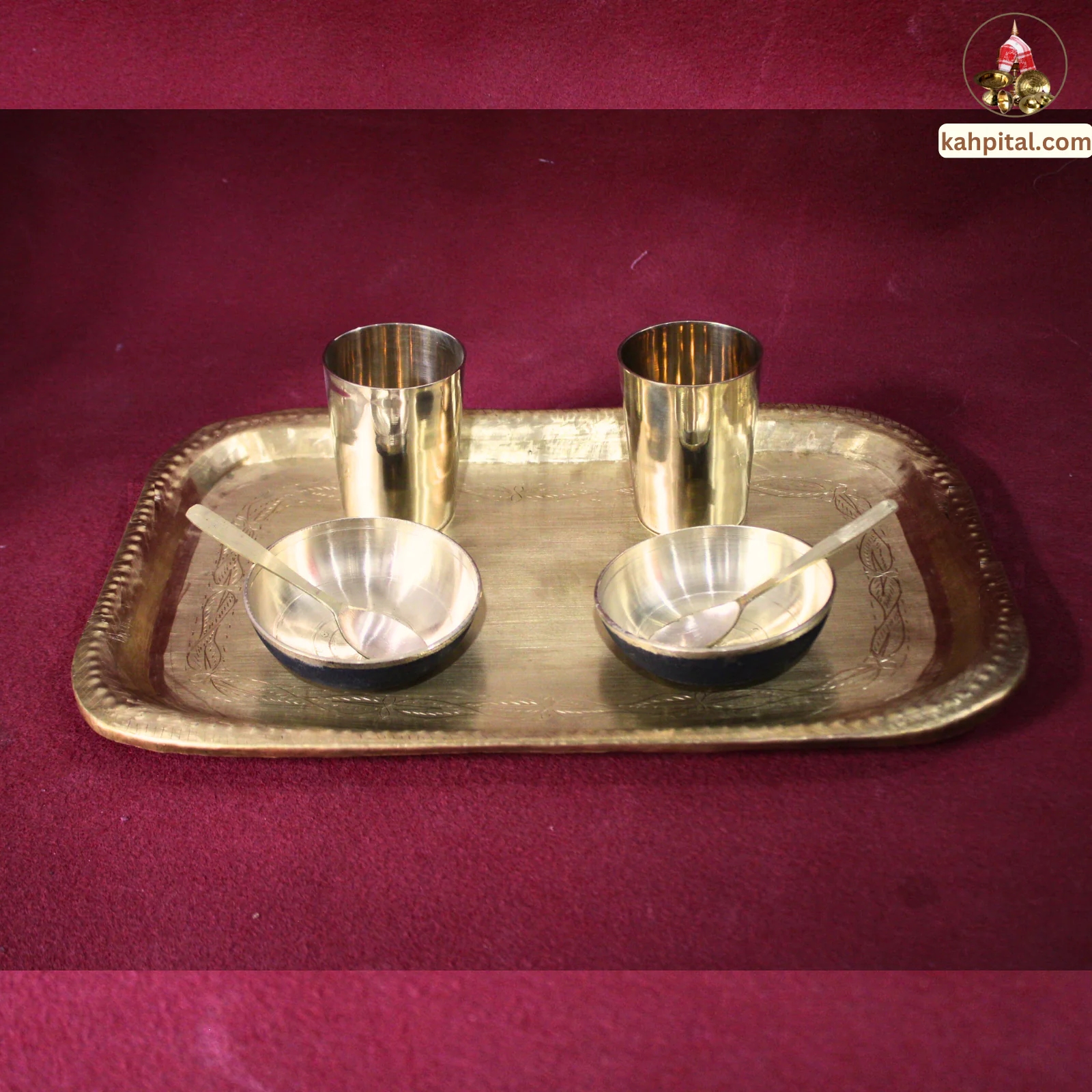 Premium Handmade Brass Tray for Serving, Gifting , Home Decor & Ritual