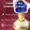 Metal Vase with Artificial Blue Rose Bouquet for Home Decor & Gifting