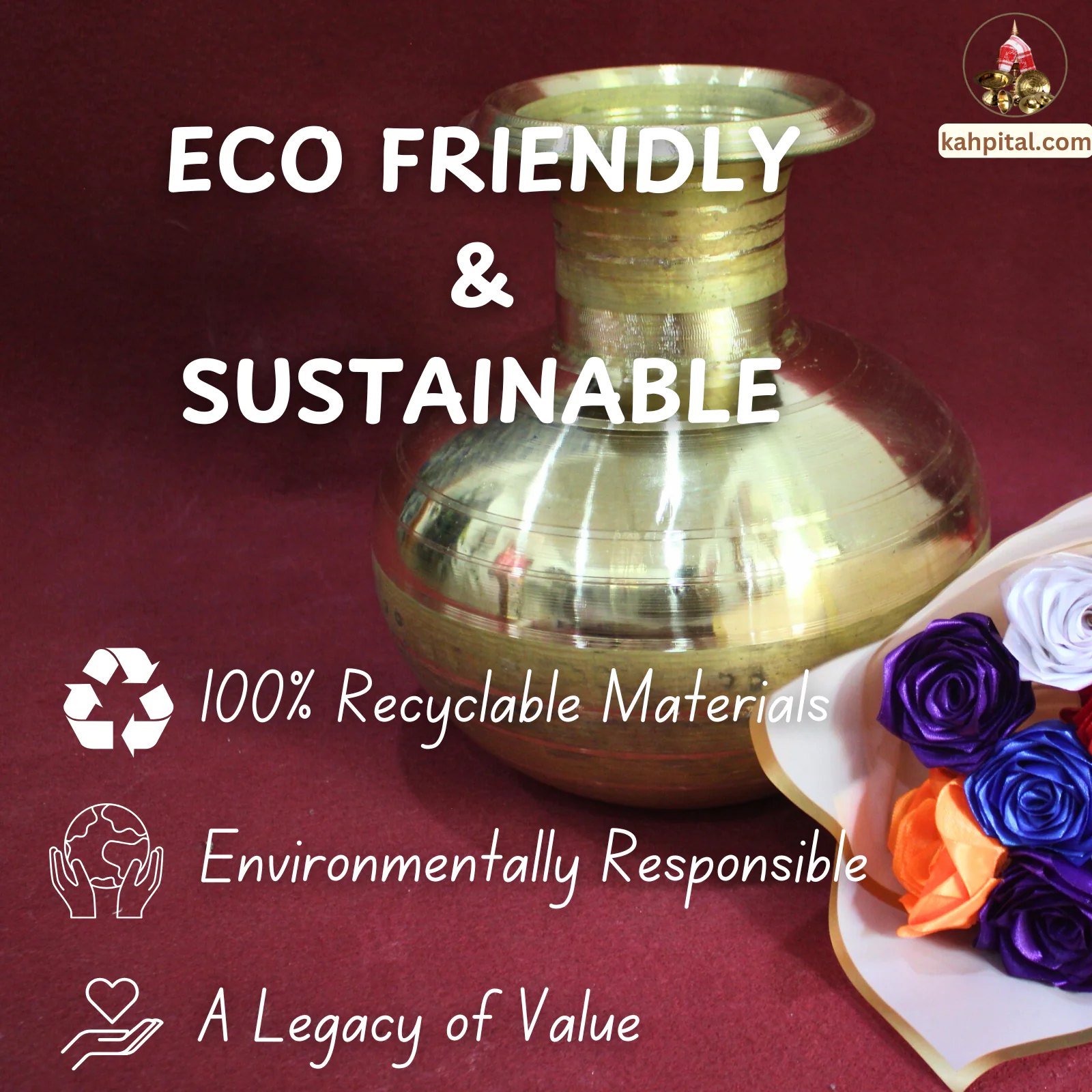 Metal Vase with Artificial Multiple Colour Rose Bouquet for Home Decor & Gifting