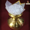 Metal Vase with Artificial White Rose Bouquet for Home Decor
