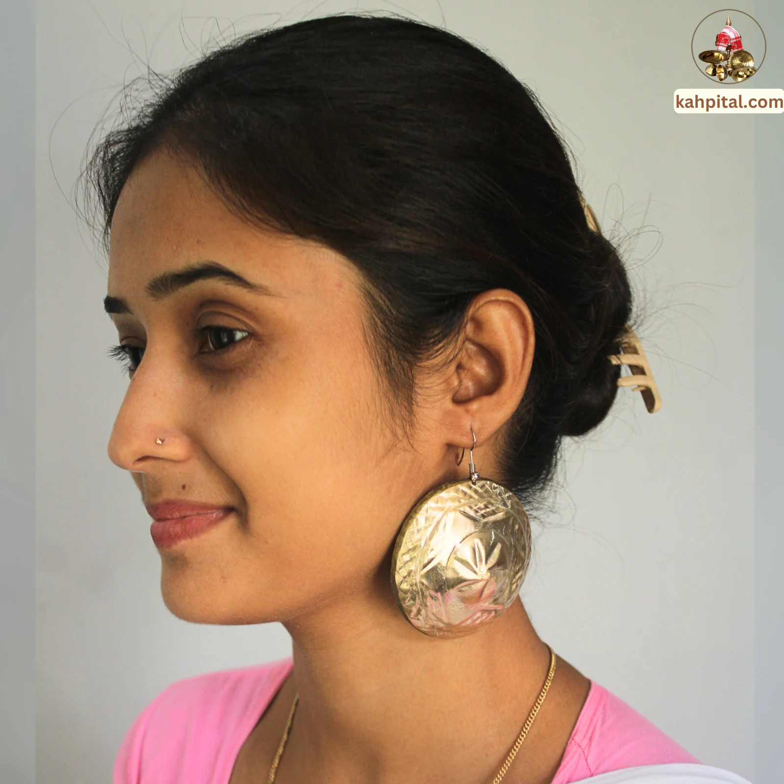 Premium Brass Handmade Traditional Earrings for Women – Round Japi Shaped (2.2 Inch)