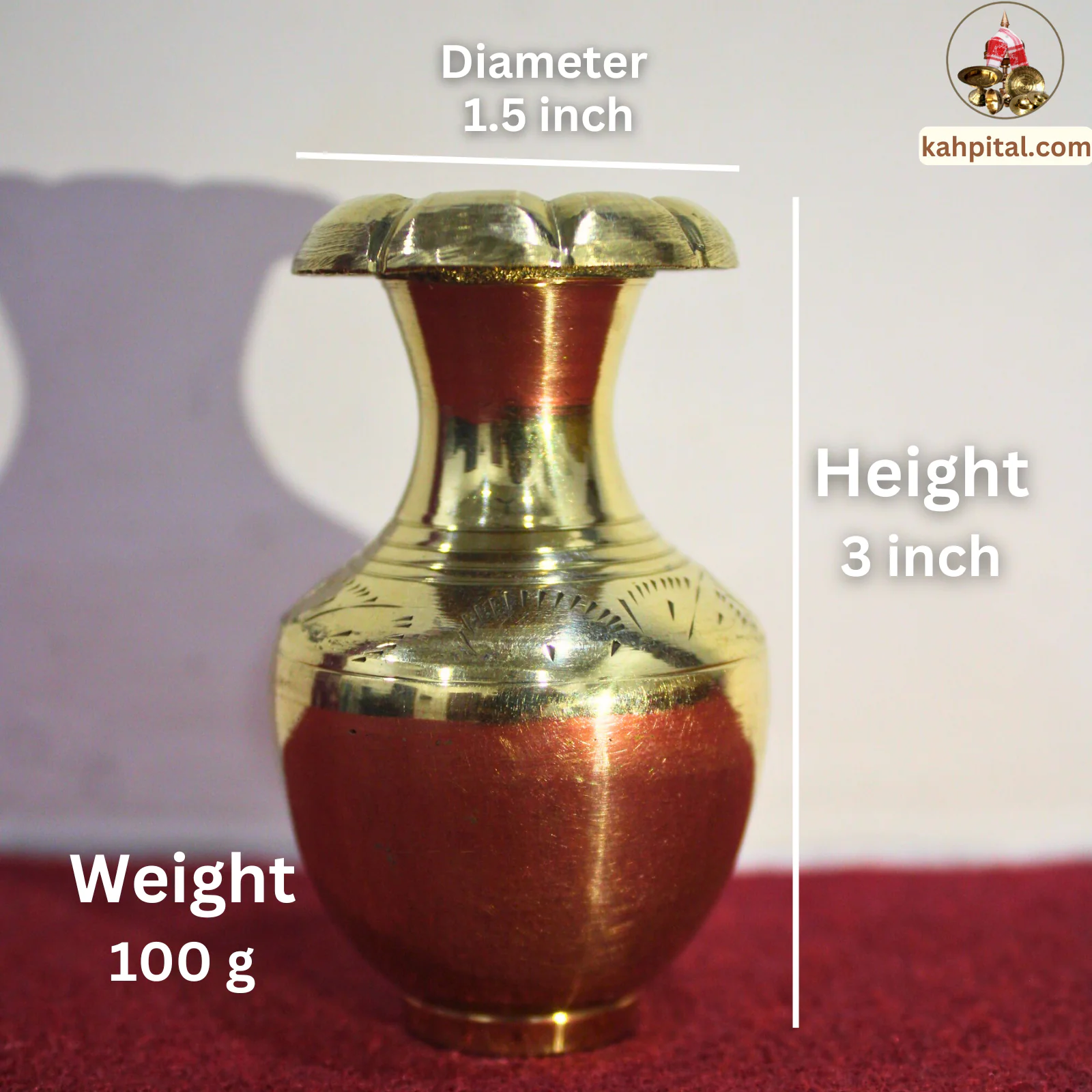 Premium Brass Home Decor Showpiece 1 Pair (Miniature Kalash) for Home Decor