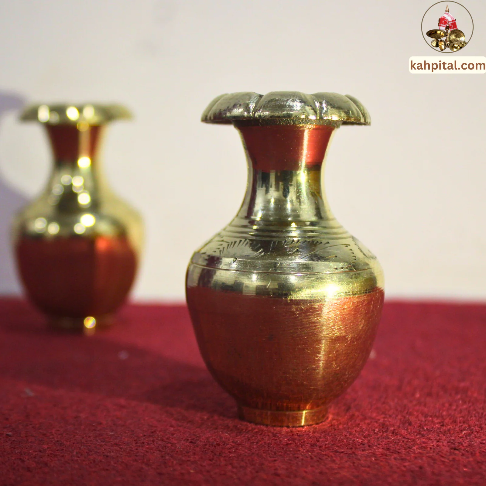 Premium Brass Home Decor Showpiece 1 Pair (Miniature Kalash) for Home Decor