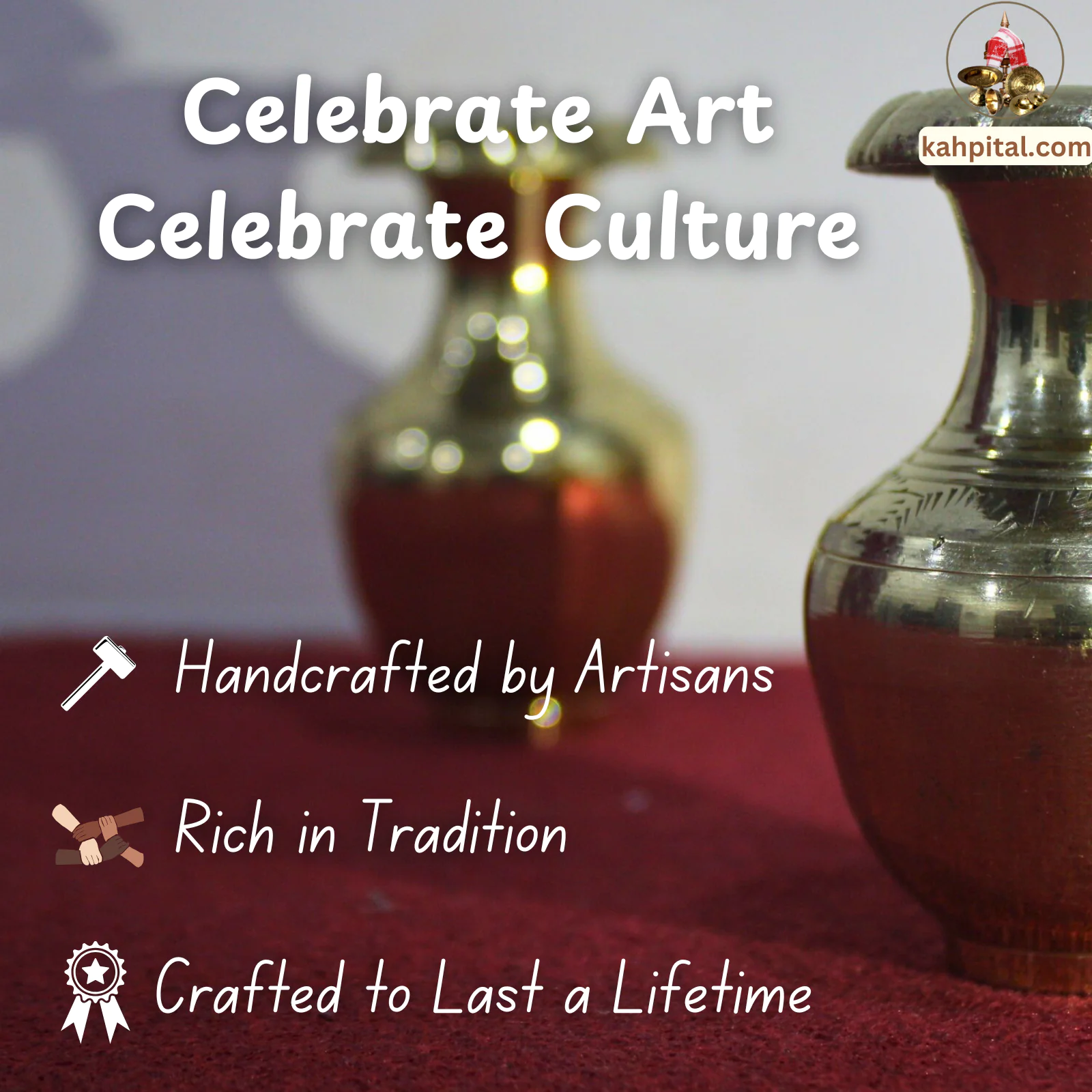 Premium Brass Home Decor Showpiece 1 Pair (Miniature Kalash) for Home Decor