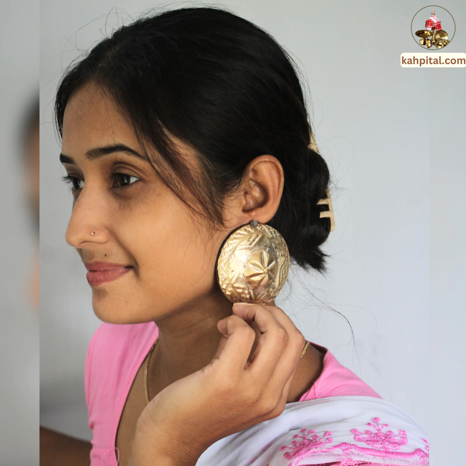 Premium Brass Handmade Traditional Earrings for Women – Round Japi Shaped (2.2 Inch)