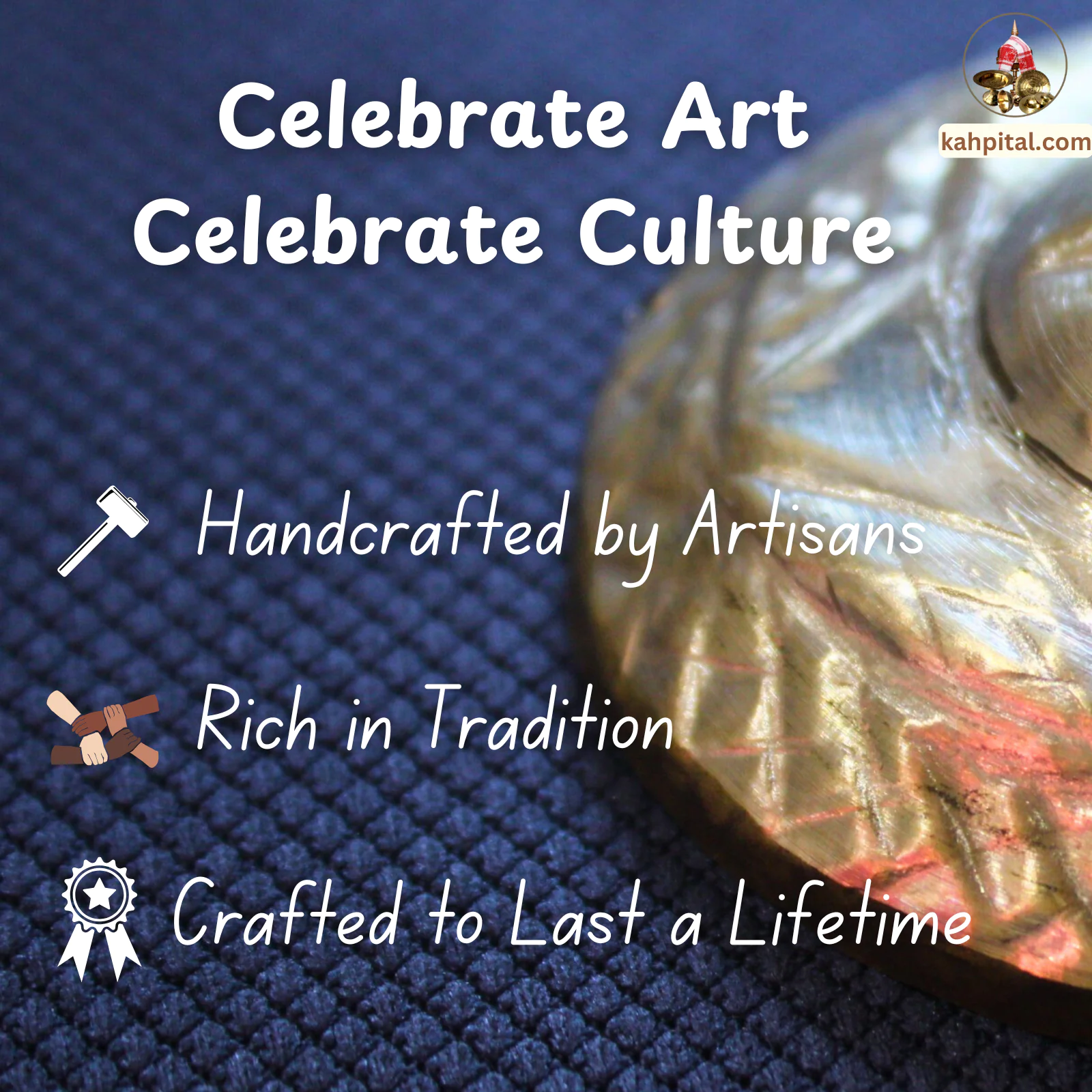 Premium Brass Handmade Traditional Earrings for Women – Round Japi Shaped (2.2 Inch)