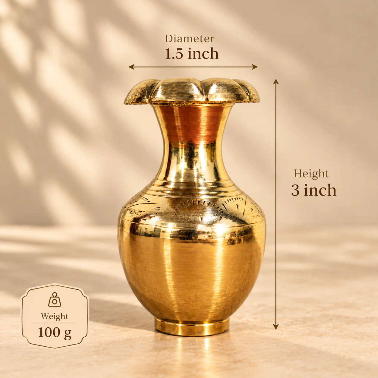 Premium Brass Home Decor Showpiece 1 Pair (Miniature Kalash) for Home Decor