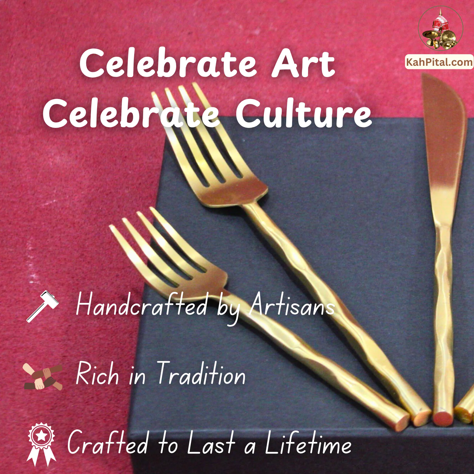 Luxury Brass Cutlery Set (Spoon Set)– Golden Shine