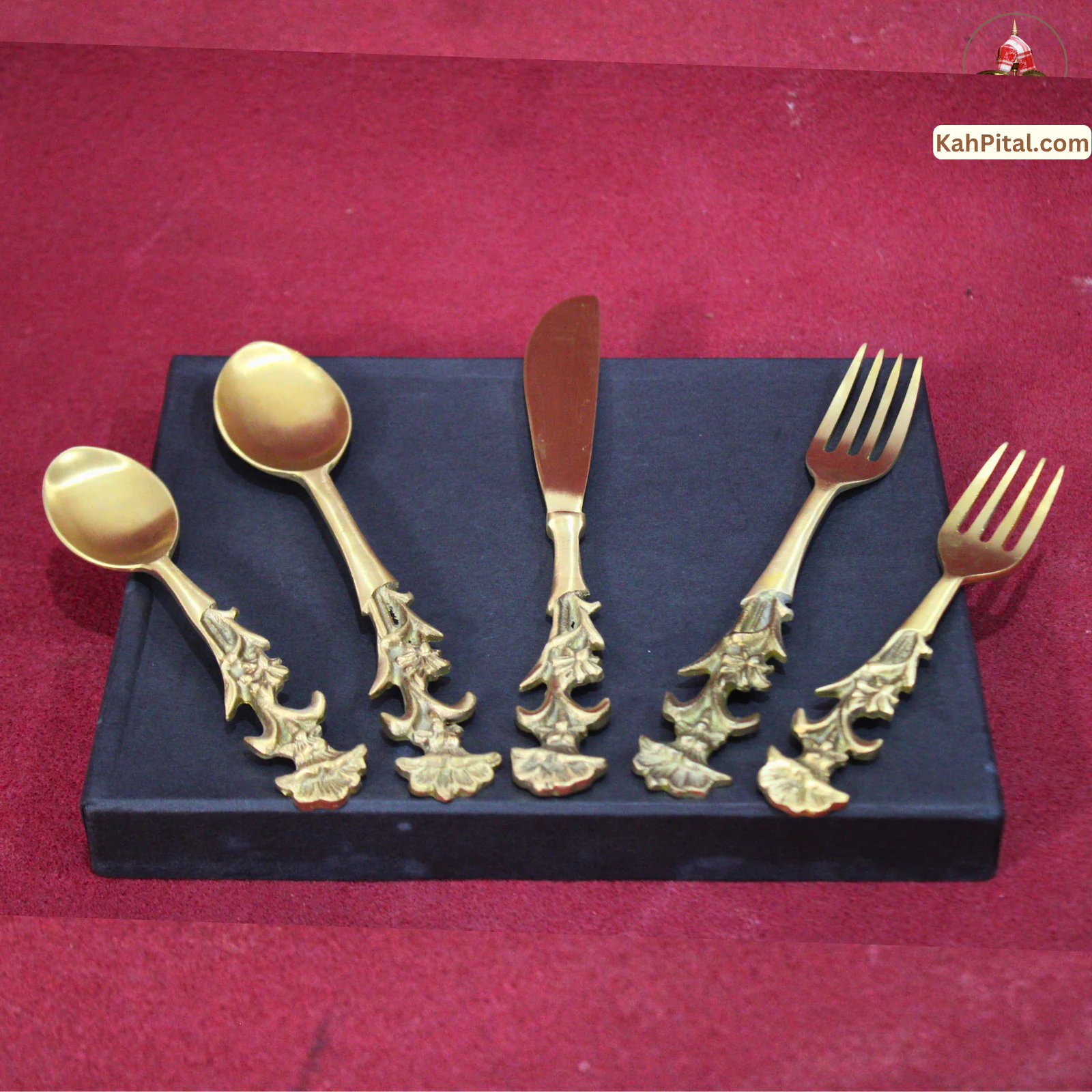 Royal Carved Brass Cutlery Set (Spoon Set)– Modern Touch
