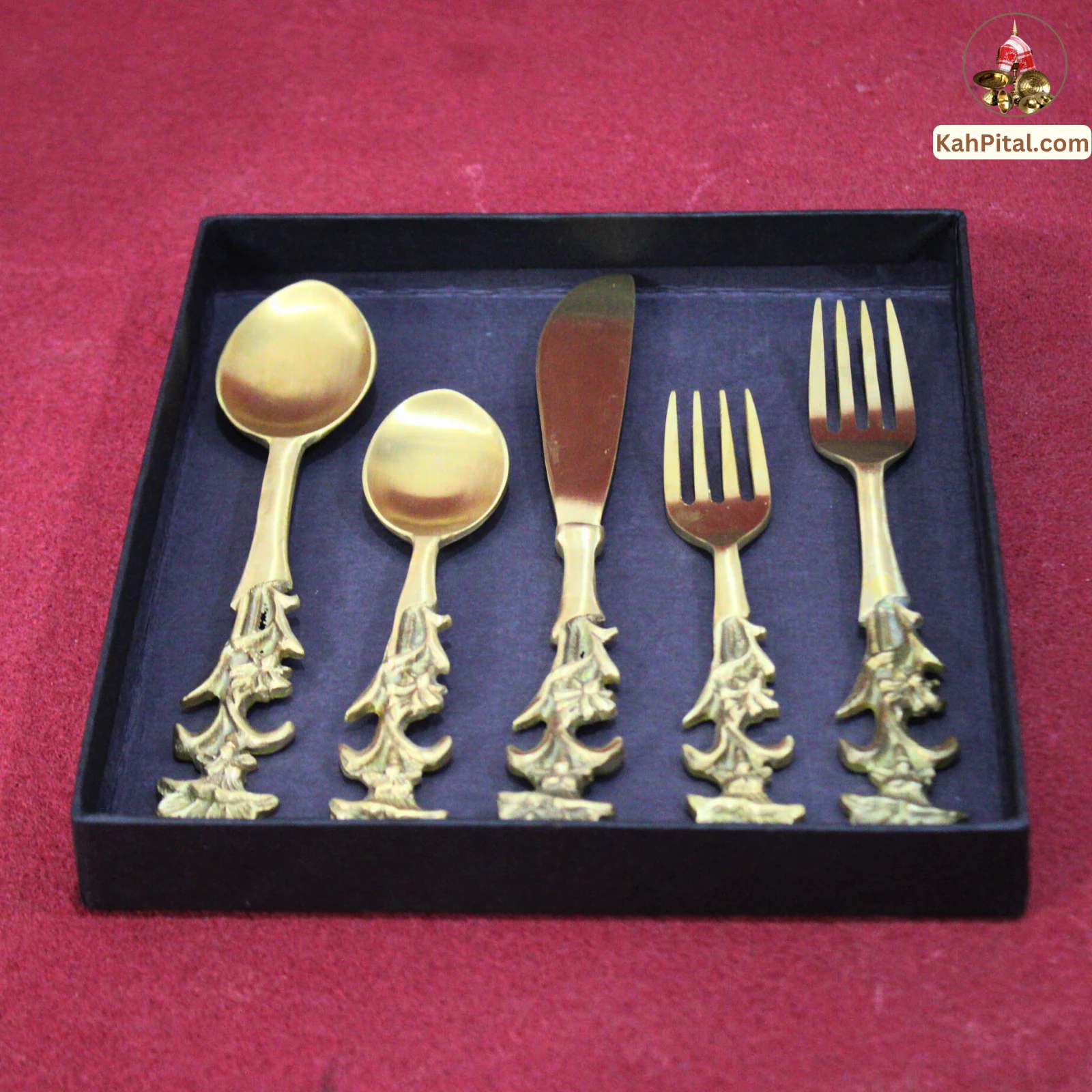 Royal Carved Brass Cutlery Set (Spoon Set)– Modern Touch