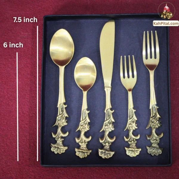 Royal Carved Brass Cutlery Set (Spoon Set)– Modern Touch