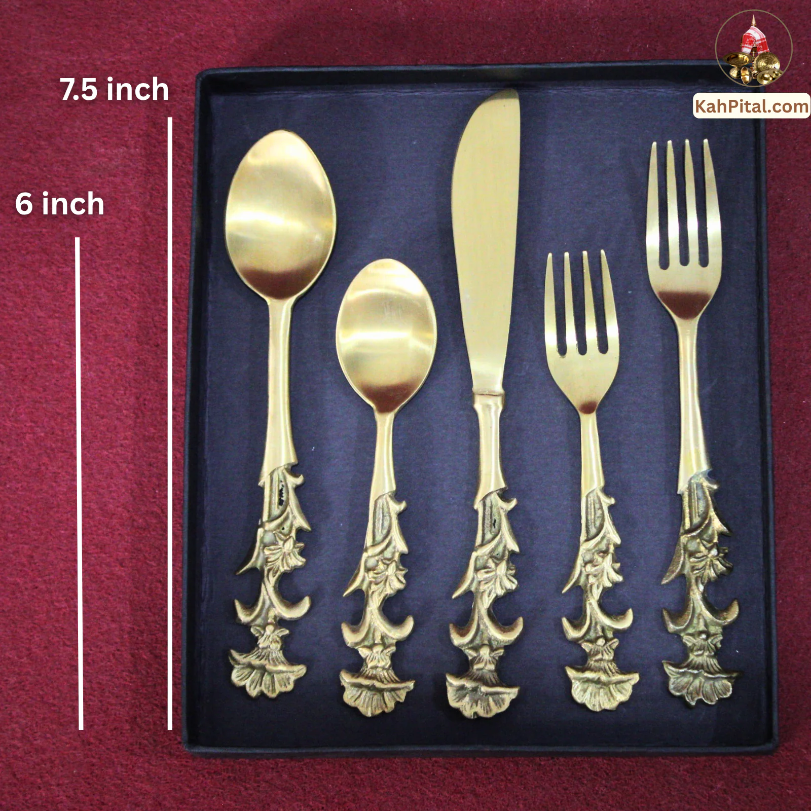Royal Carved Brass Cutlery Set (Spoon Set)– Modern Touch