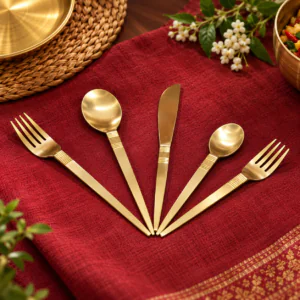 Premium Engraved Brass Cutlery Set – A Fusion of Tradition, Health & Elegance
