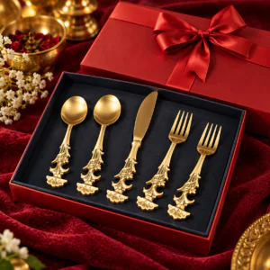 Royal Carved Brass Cutlery Set (Spoon Set)– Modern Touch