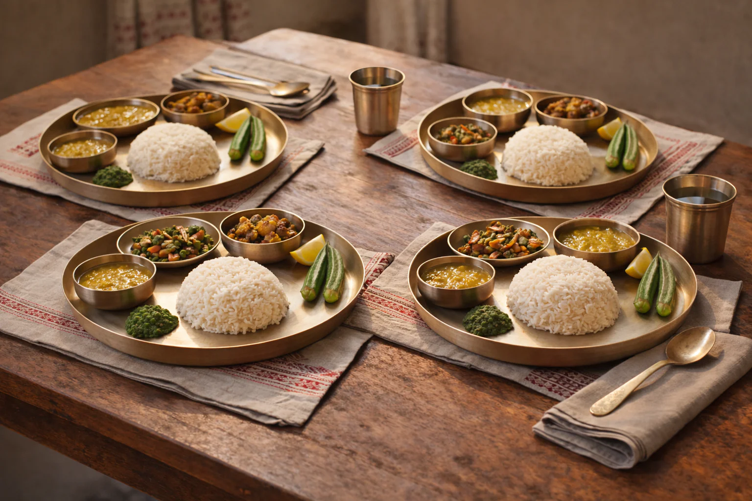 Premium Handmade Kansa Dinner Set – Traditional Elegance with Ayurvedic Benefits