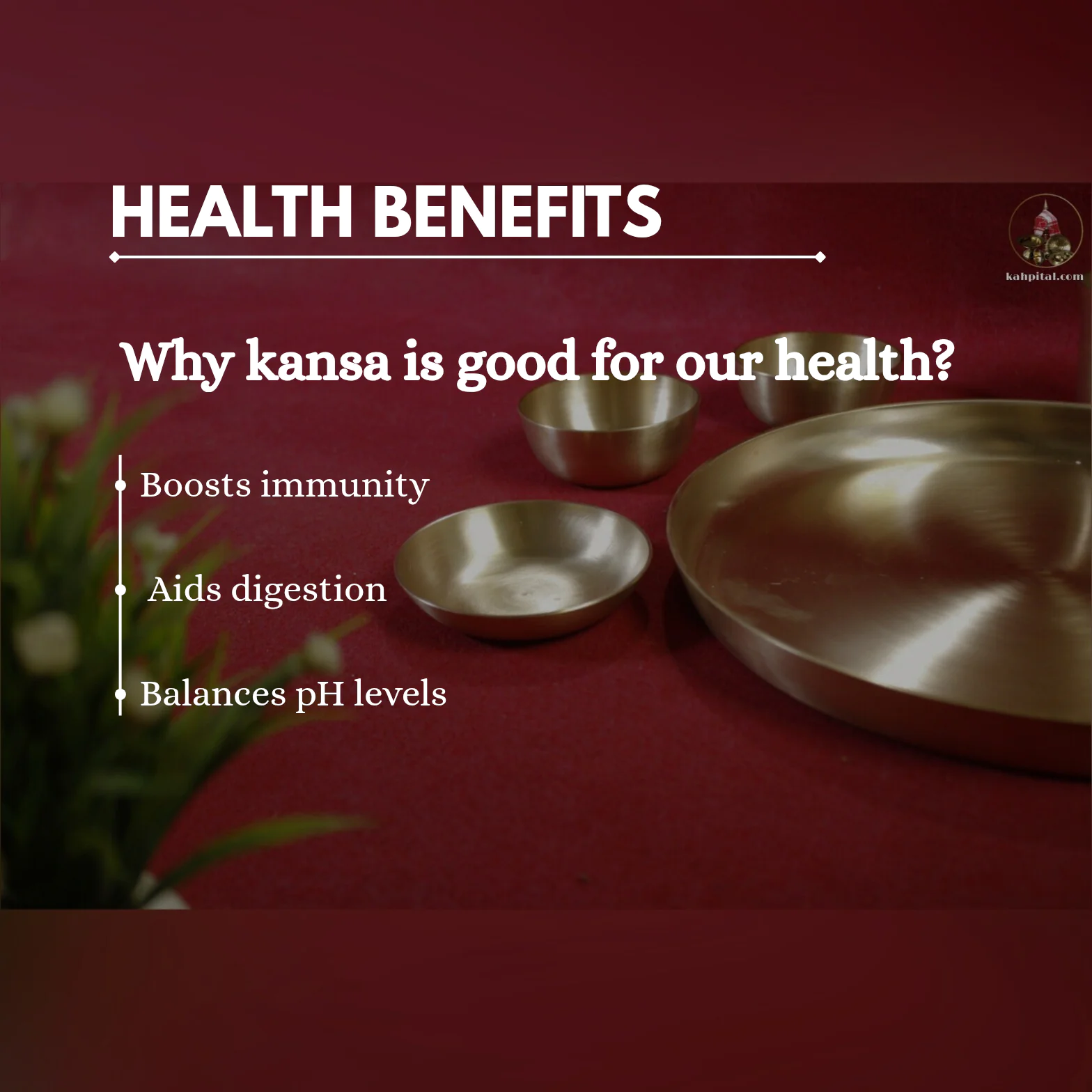 Premium Handmade Kansa Dinner Set – Traditional Elegance with Ayurvedic Benefits (Curved Rim)-KahPital.com