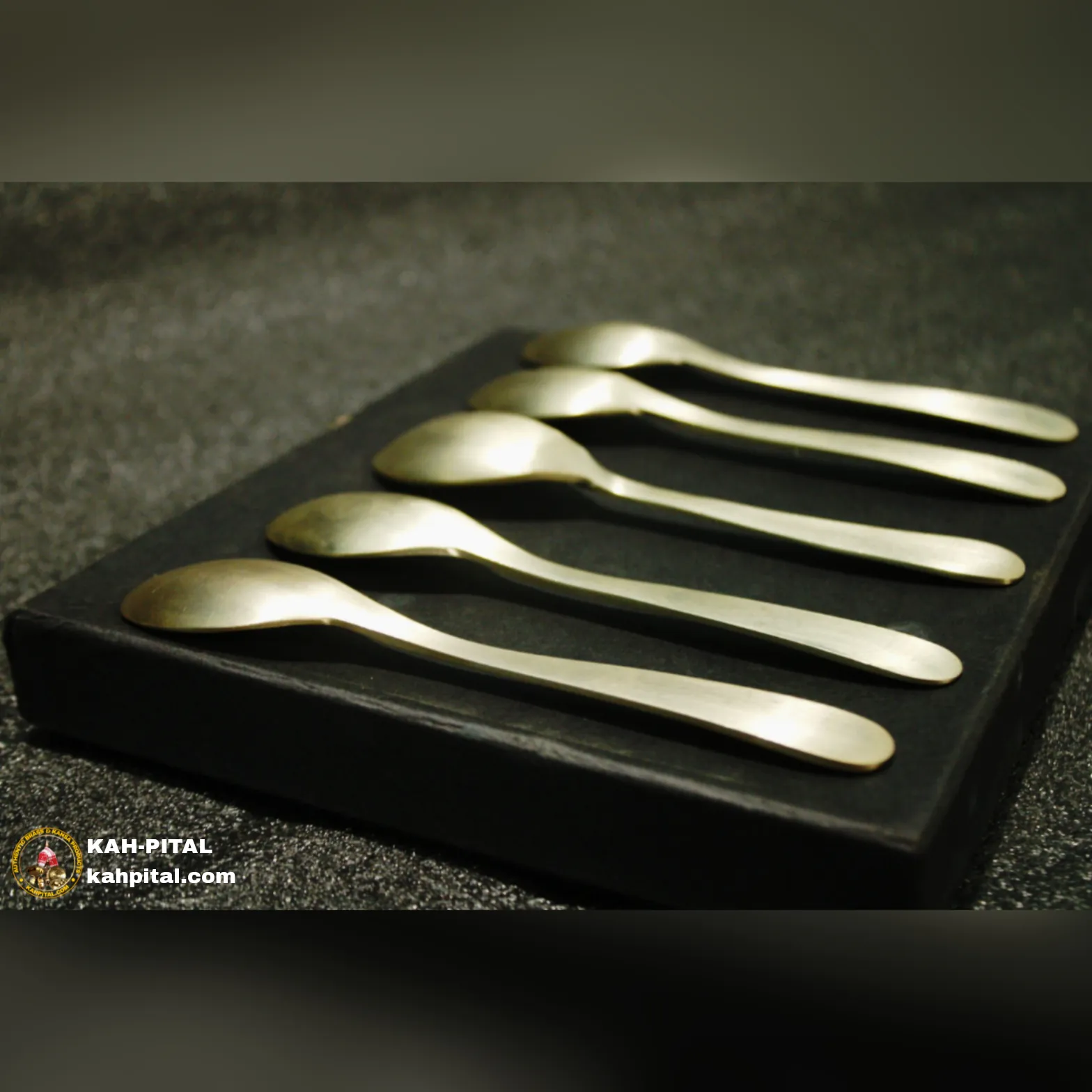 Premium Handmade Kansa Spoon (Bell Metal Spoon)– Hammered Matte Finish | 5 Pieces| Pure Bronze Spoon for Daily Use