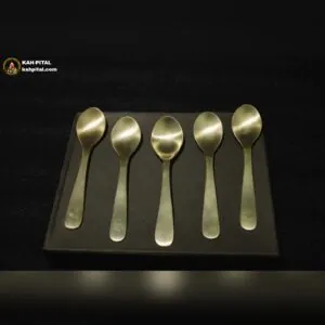 Premium Handmade Kansa Spoon (Bell Metal Spoon)– Hammered Matte Finish | 5 Pieces| Pure Bronze Spoon for Daily Use