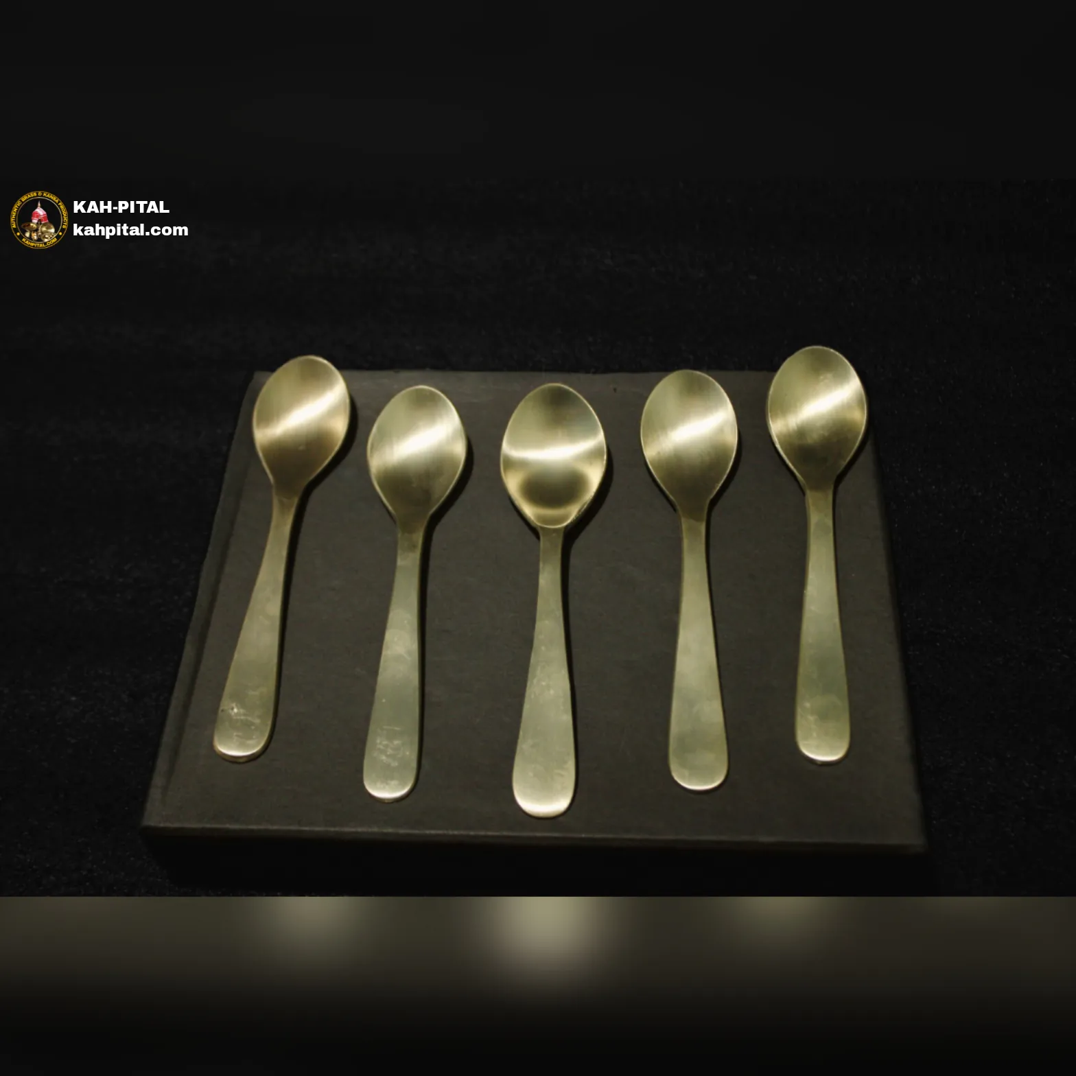 Premium Handmade Kansa Spoon (Bell Metal Spoon)– Hammered Matte Finish | 5 Pieces| Pure Bronze Spoon for Daily Use