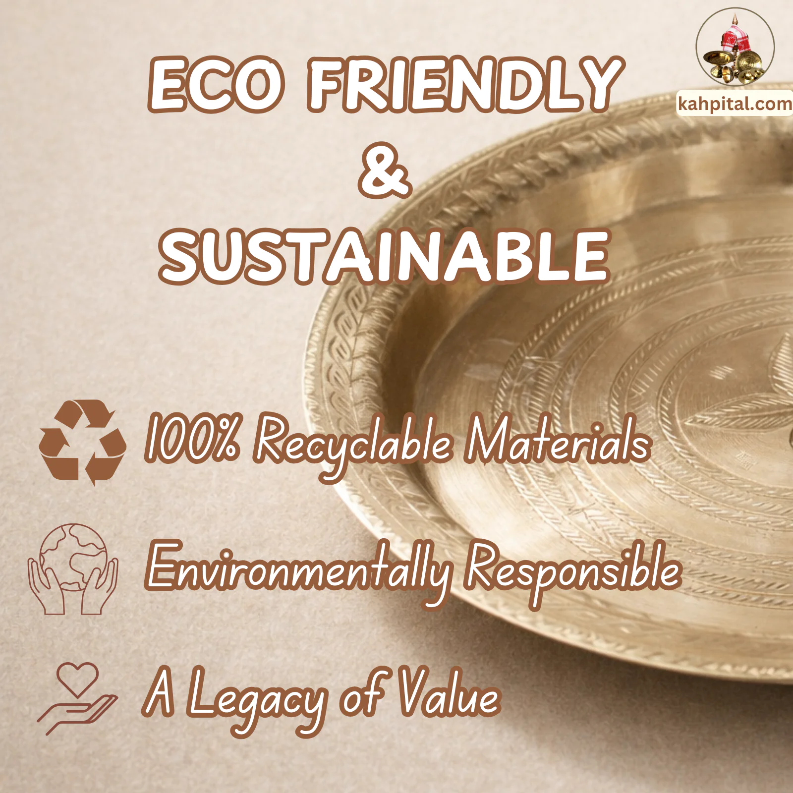 Artistic Heritage Plate -GI Tagged Sarthebari Bell Metal Plate (Kahor Kahi) – A Legacy of Assamese Craftsmanship