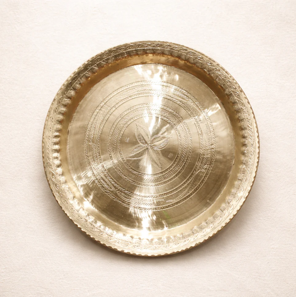 Artistic Heritage Plate -GI Tagged Sarthebari Bell Metal Plate (Kahor Kahi) – A Legacy of Assamese Craftsmanship - Image 5