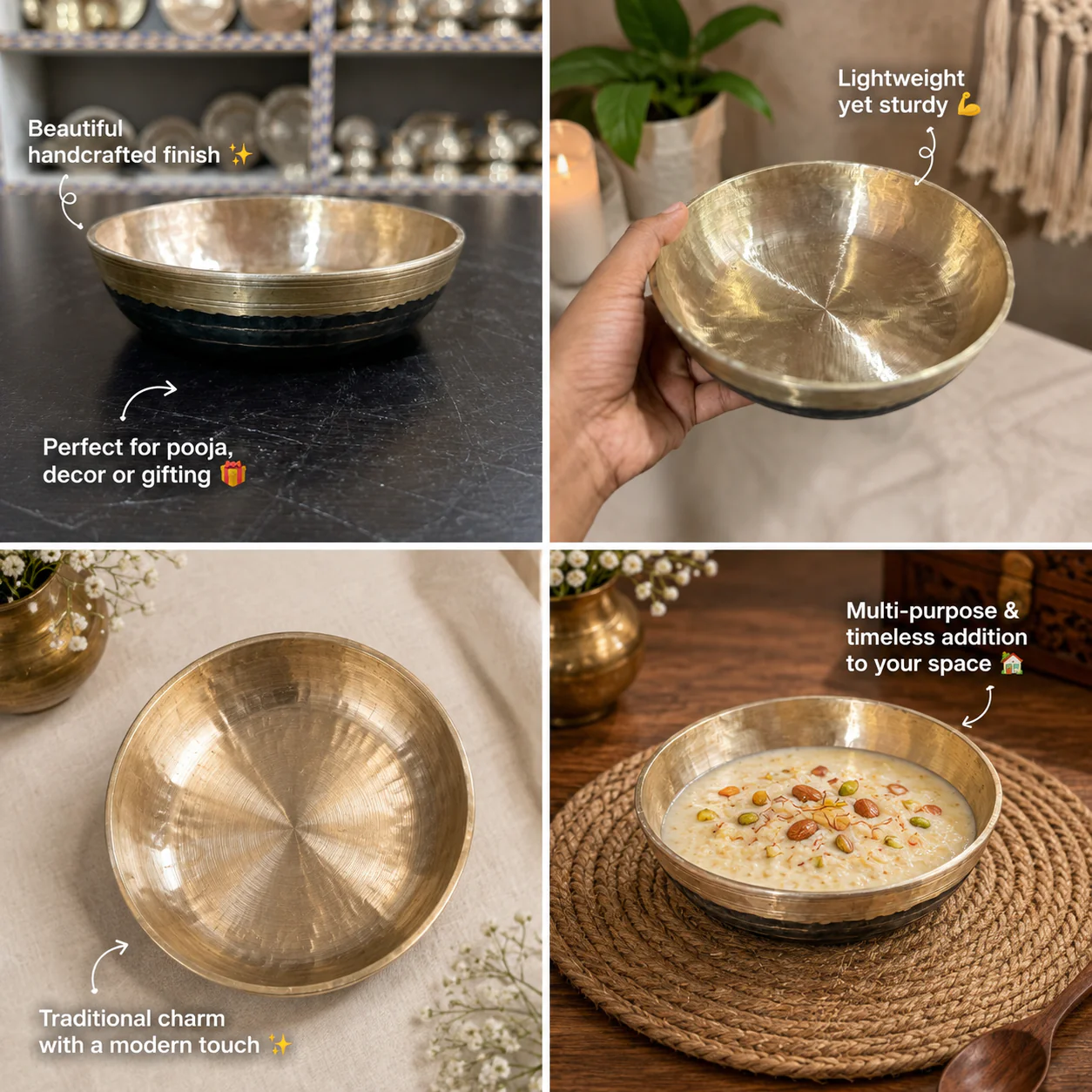 Handmade Kansa Flat Bowl (Hatikhujiya Bati) for Your Modern Kitchen & Home - Image 7