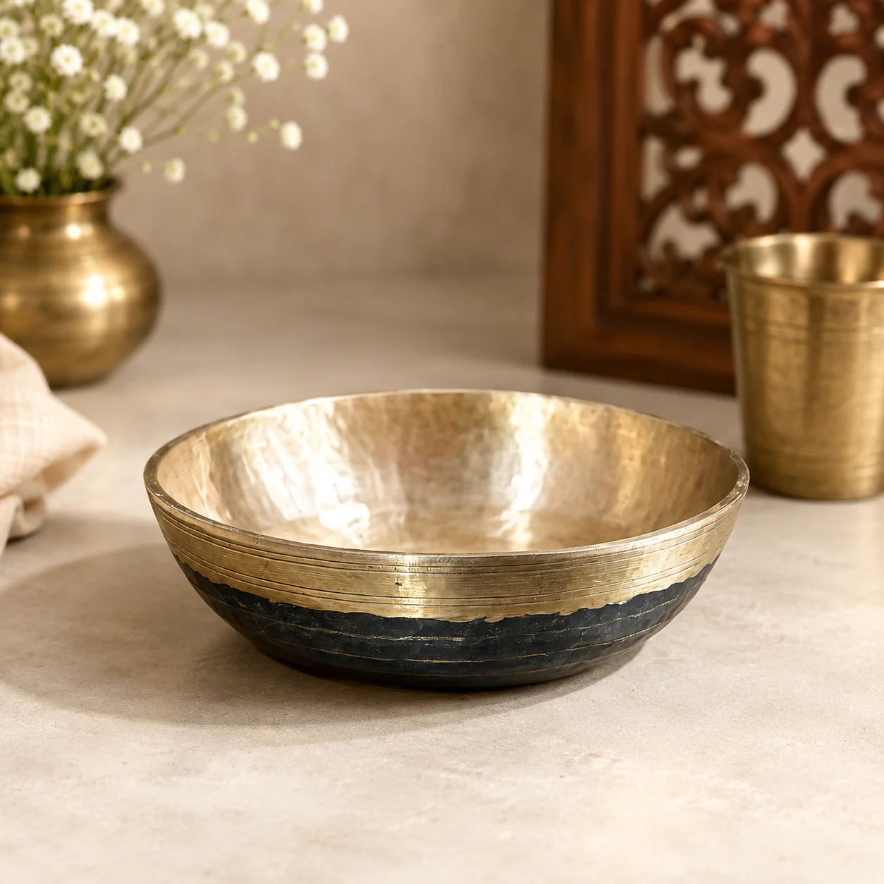 Handmade Kansa Flat Bowl (Hatikhujiya Bati) for Your Modern Kitchen & Home
